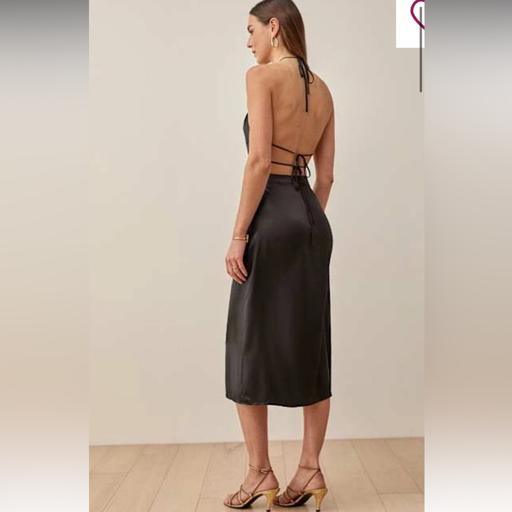 Reformation Size 4 black Canton silk dress